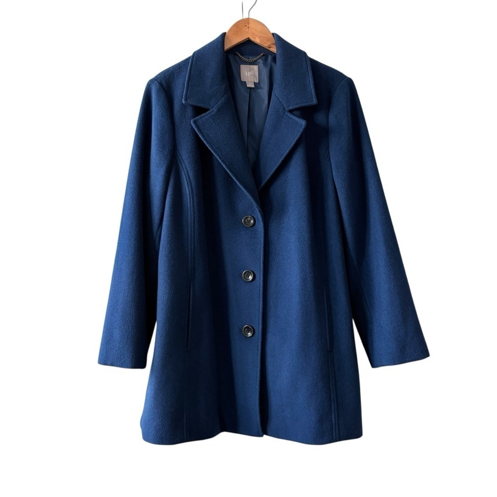 J. Jill Navy Wool Blend Coat